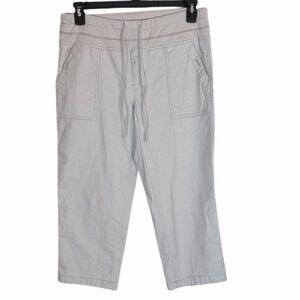 Intro Love The Fit Capri Pants Womens Ivory Crop Roll Tab Pull On Stretch Size 4